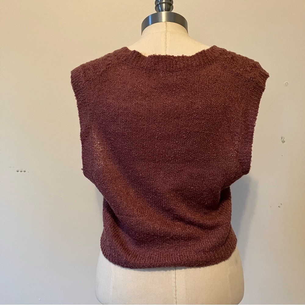 VTG Casual Corner Womens Cable Knit Vest Sz. M Lilac Purple Fairy Cottagecore - Picture 7 of 7
